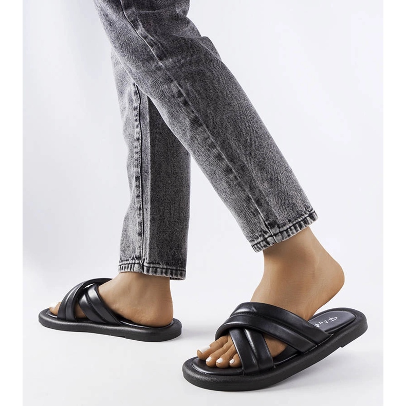 Claquettes noires Lubbock 2