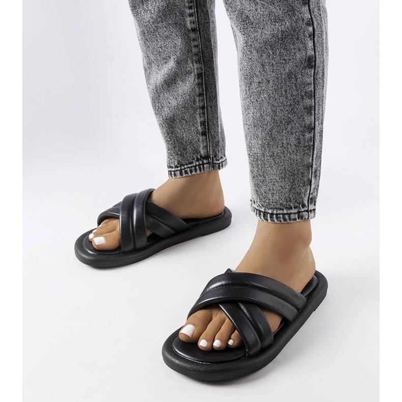 Claquettes noires Lubbock 1