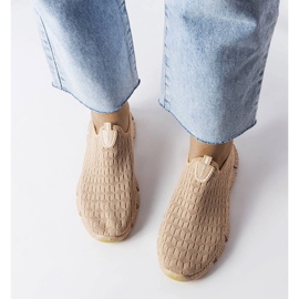 Baskets de sport beiges à enfiler Obenor 1