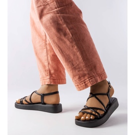 Sandales à plateforme noires de Brunelle 1