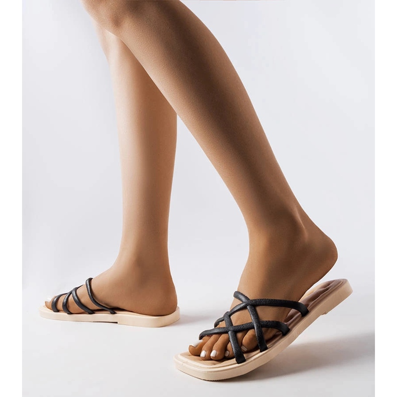 Claquettes en caoutchouc noir Pearlman 1