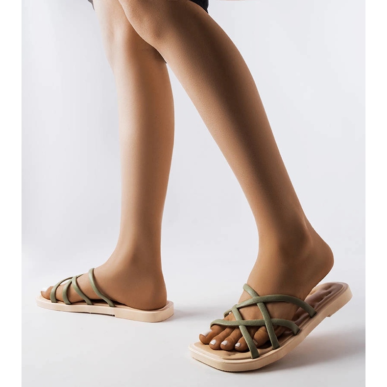 Claquettes en caoutchouc vert Pearlman 1