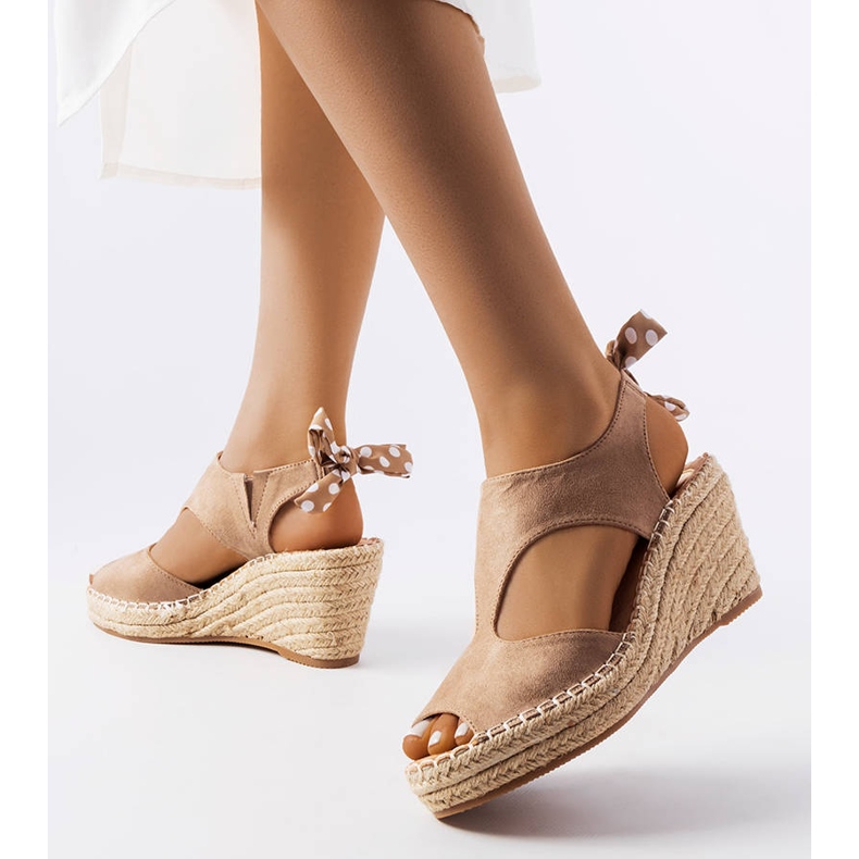 Espadrilles compensées marron de Dumoulin beige 1