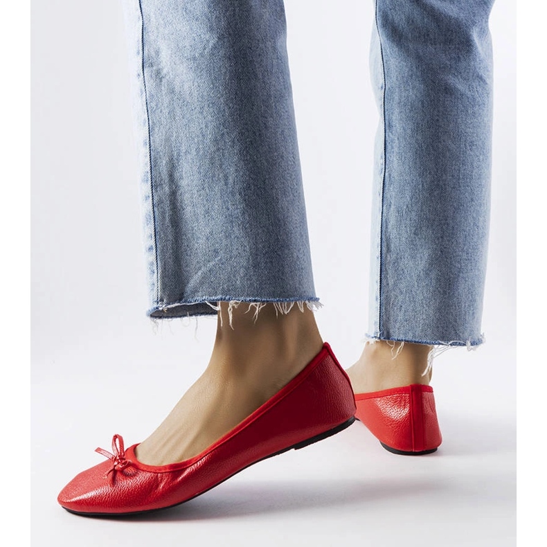 Ballerines rouges à nœud Vaillancour 1