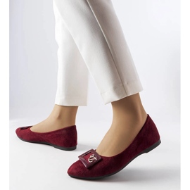 Ballerines bordeaux ornées de strass Fleming rouge 1