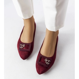 Ballerines bordeaux ornées de strass Fleming rouge 2