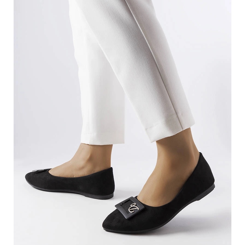 BM Ballerines noires ornées de strass de Fleming le noir 1