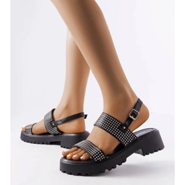 Sandales noires ornées de jais Biloxi 1