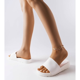 Inna Claquettes en caoutchouc blanc Sabourin blanche 2
