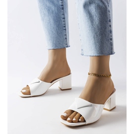 Rabats laqués blanc sur le poteau Branche blanche 1 Rabats laqués blanc sur le poteau Branche blanche 1