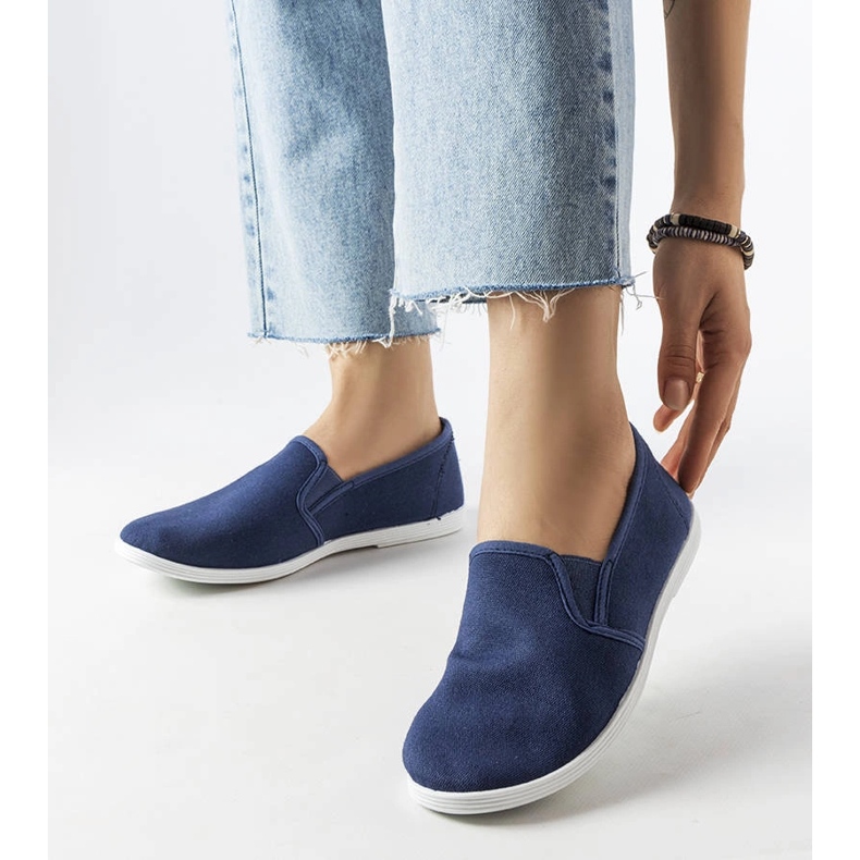 Baskets en tissu bleu marine Quincy 1