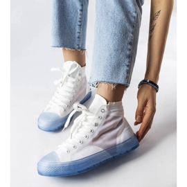 Baskets montantes blanches et bleues Nanterre 1