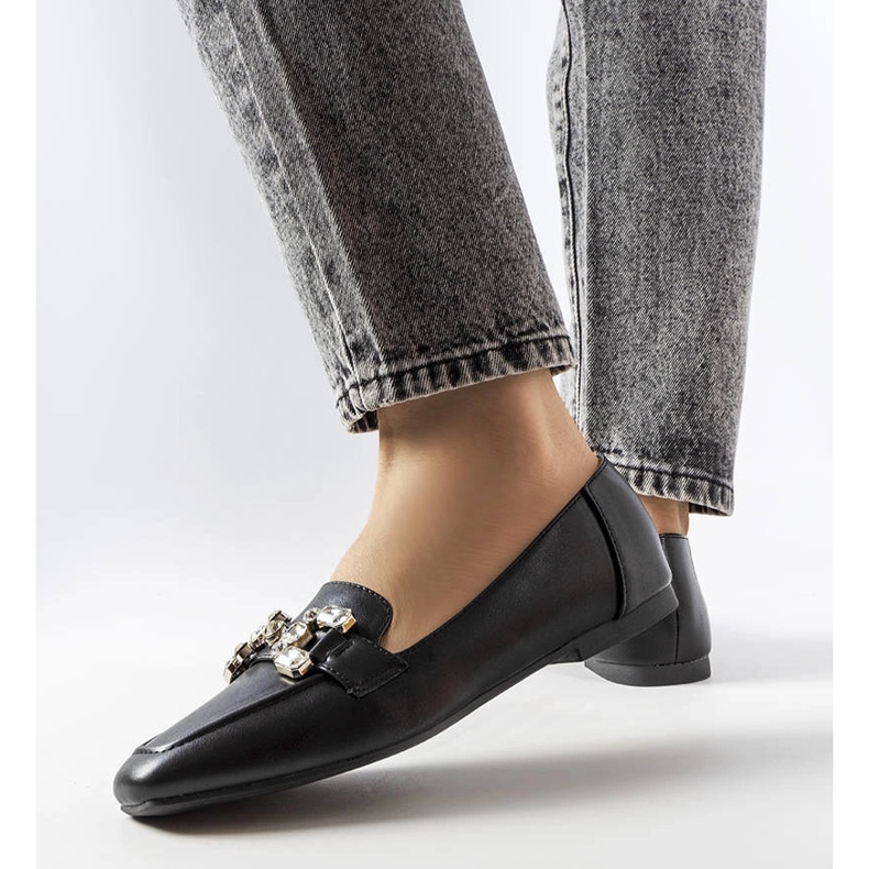Mocassins noirs à strass de Marechal 1