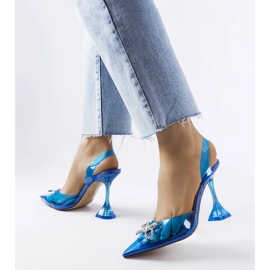 Escarpins bleus transparents Girard 1