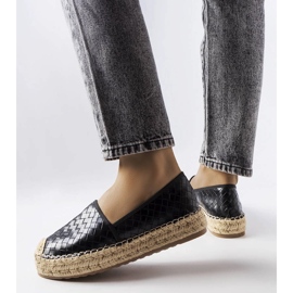 Espadrilles noires ornées du gaufrage Geoffrey 2