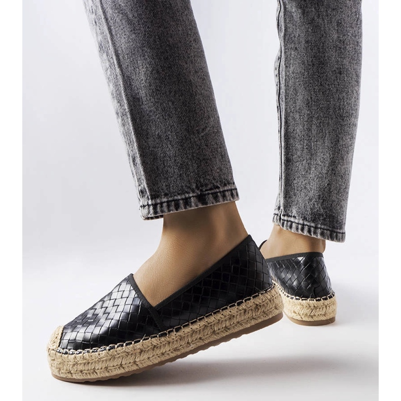Espadrilles noires ornées du gaufrage Geoffrey le noir 2