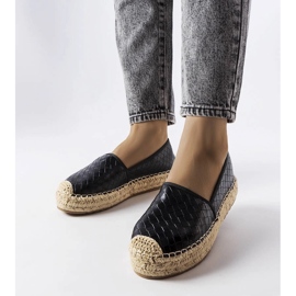 Espadrilles noires ornées du gaufrage Geoffrey 1