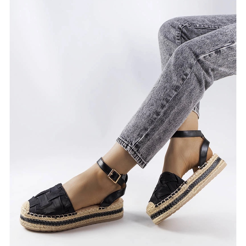 Espadrilles noires à plateforme de Lafrenière le noir 1