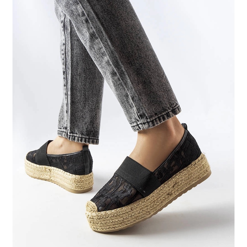 Espadrilles en maille noire de Bateliers 1