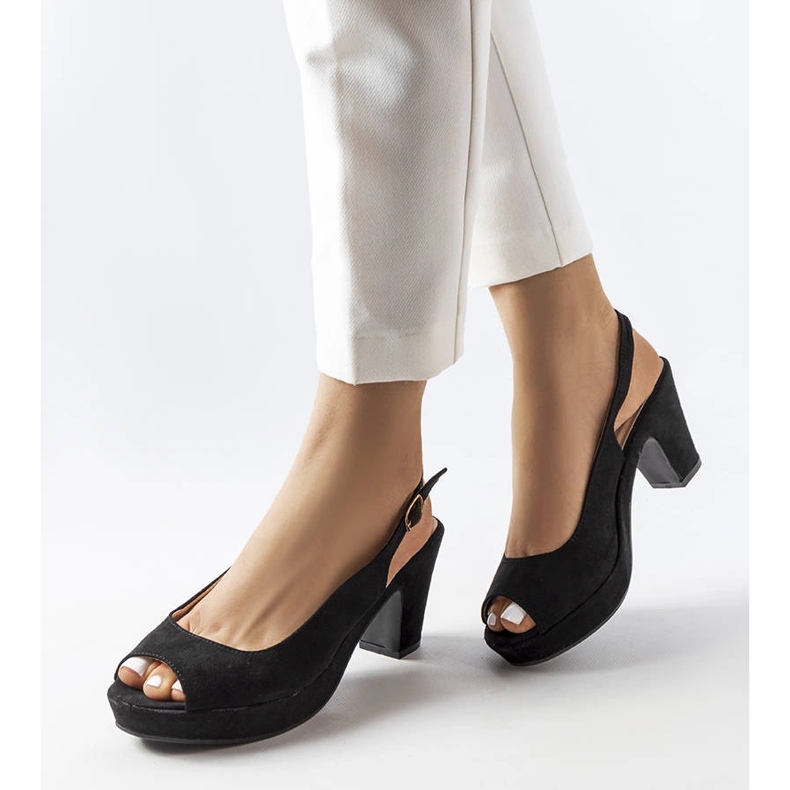 Sandales noires à blocs de Dionne le noir 1