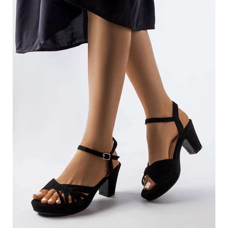 Sandales noires bloc Brunella le noir 1 Sandales noires bloc Brunella le noir 1