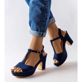 Inna Sandales blocs Tearlach bleu marine 1