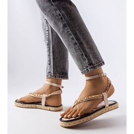 Sandales beige ornées d'une chaîne Varieur 2