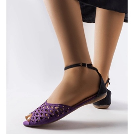 Sandales violettes ajourées avec zircons Avice 1