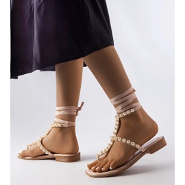 Sandales beiges avec perles Graystone 1