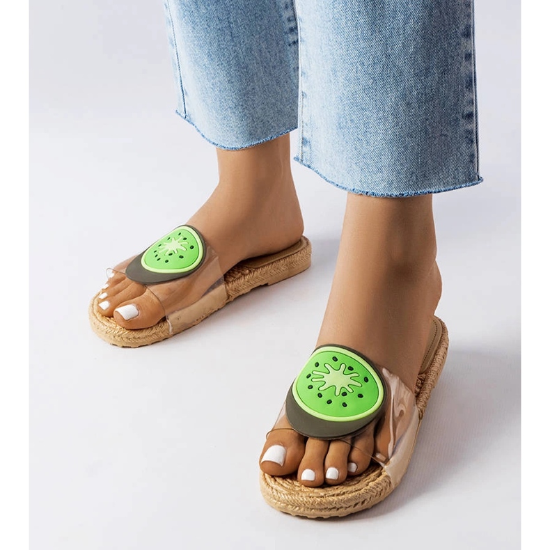 Chaussons transparents à décor Foddie beige 1 Chaussons transparents à décor Foddie beige 1