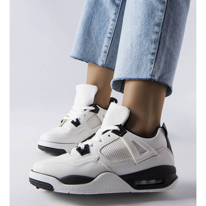 Baskets blanches de Malas matériaux combinés 1