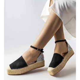 Espadrilles noires avec empiècement pailleté de Myasia 1