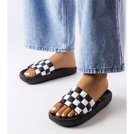 Chaussons compensés en caoutchouc noir Elin 1