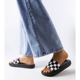 Chaussons compensés en caoutchouc noir Elin 2