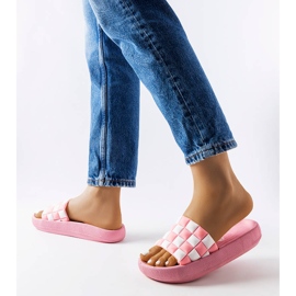 Claquettes à plateforme en caoutchouc rose Elin 2 Claquettes à plateforme en caoutchouc rose Elin 2