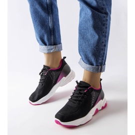 Inna Baskets de sport noires et roses Giana le noir 1