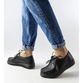 Inna Mocassins à lacets noirs de Tuva le noir 1