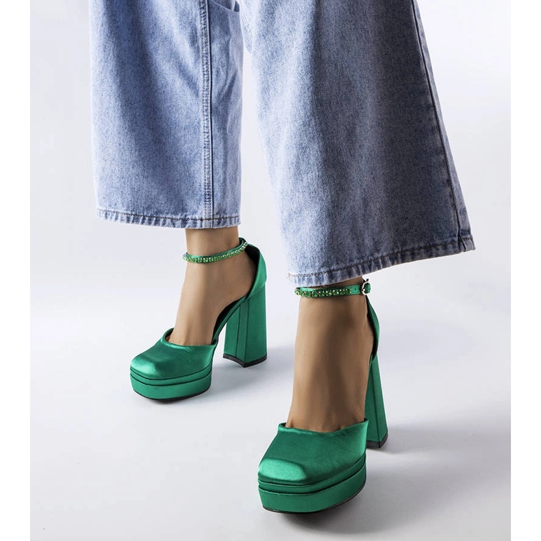 Escarpins verts à talons Elida 1