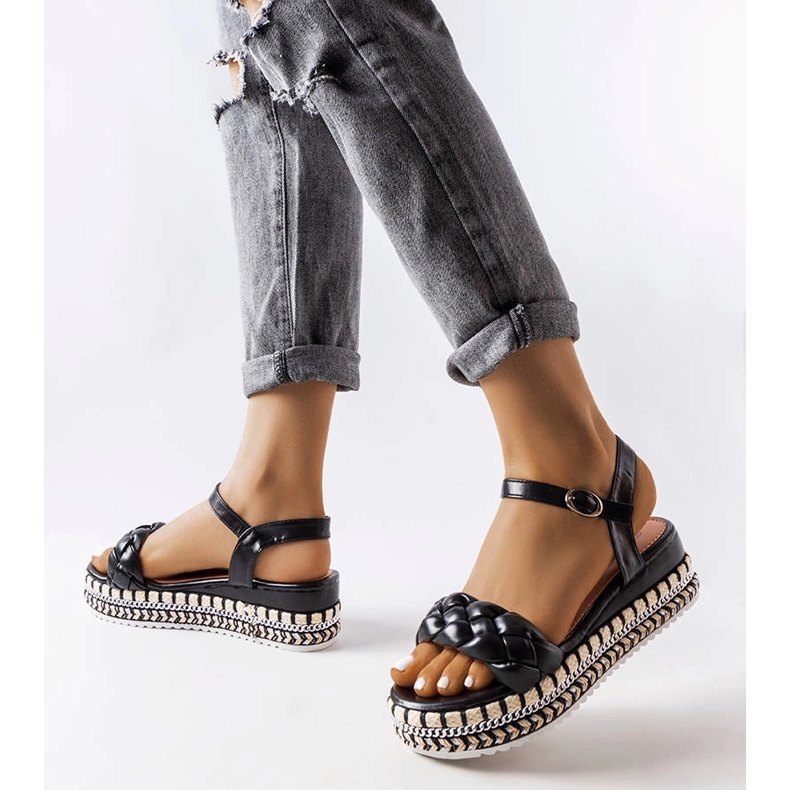 Sandales noires à plateforme Katrin 1