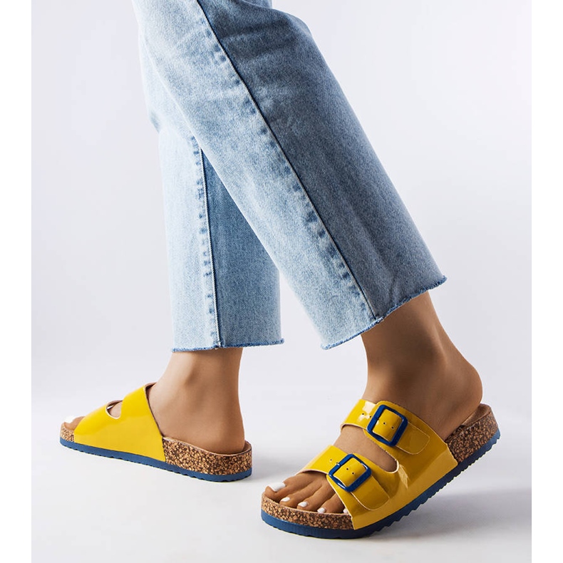 Claquettes en liège jaune avec boucles de Lee Cooper LCW-22-35-1158L 1