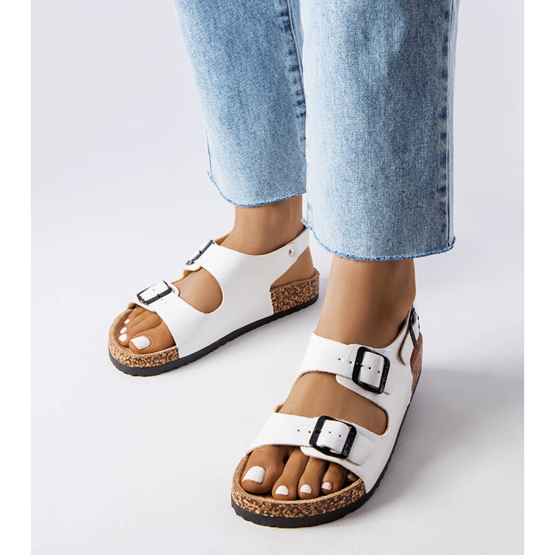 Sandales en liège blanc avec boucles de Lee Cooper LCW-22-35-1160L 1