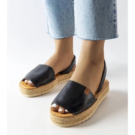 Espadrilles à plateforme noires de Sadbera le noir 1