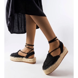 Espadrilles noires à lacets Partenia le noir 1