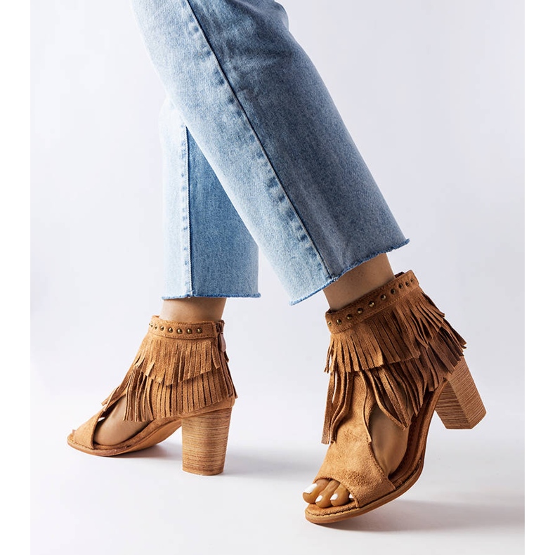 Sandales à franges caramel de Latimer brun 1