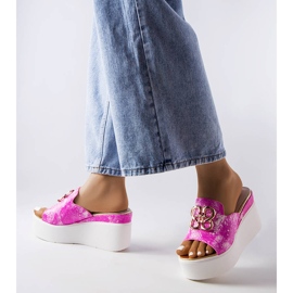 Sandales compensées roses Havana 1