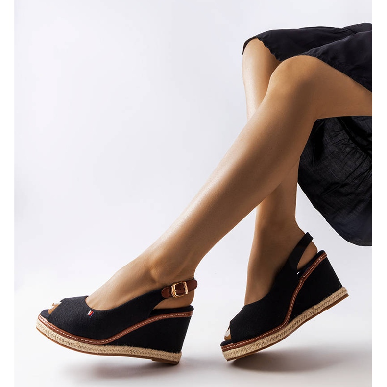 Espadrilles compensées noires de Lalia le noir 1
