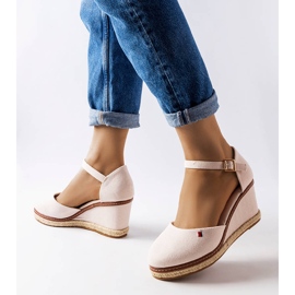 Espadrilles compensées beiges Adelinda 2