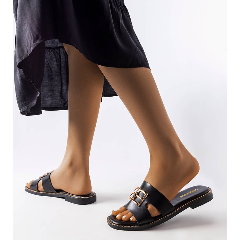 Claquettes noires Sabrine le noir 2