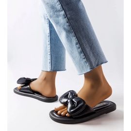 Chaussons noirs avec un noeud de Lende le noir 2 Chaussons noirs avec un noeud de Lende le noir 2