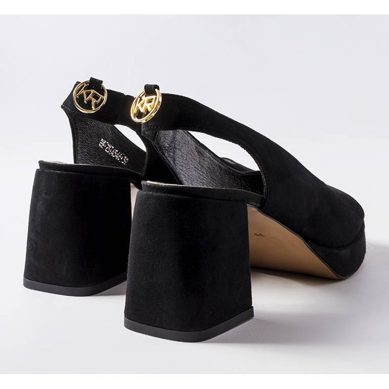 Sandales en velours noir Karino le noir 1